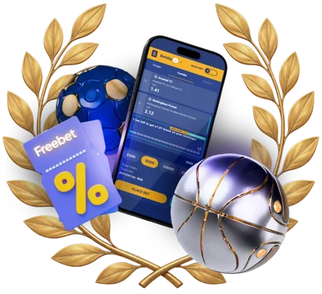 Иллюстрация: как использовать фрибет — смартфон и спортивные мячи