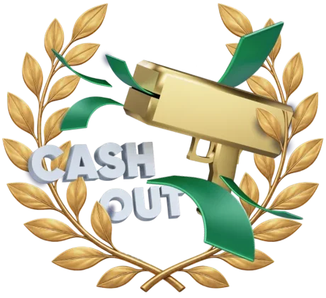 Иллюстрация: cash Out — зелёная эмблема выплаты
